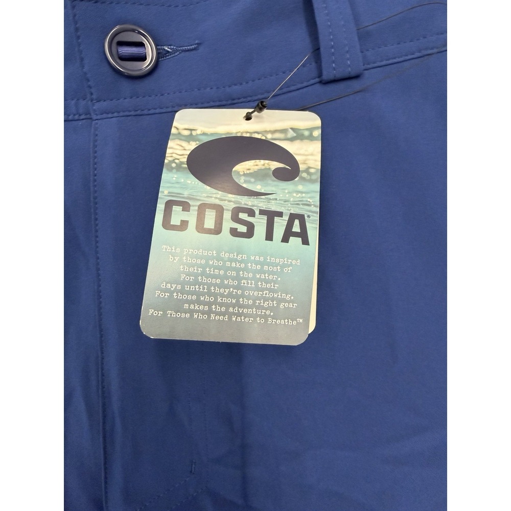 Costa Pants Mens 34 Navy Blue Tackle Hybrid Stretch Fishing Zip Pocket FOA400774 - Picture 3 of 8